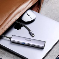 Adaptor multifunctional 5-in-1 UGREEN USB-C Adapter , 1X USB 3.0, 2X USB 2.0, 1X HDMI 4K,USB-C 100W PowerDelivery, Gri - 4