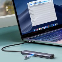 Adaptor multifunctional 5-in-1 UGREEN USB-C Adapter , 1X USB 3.0, 2X USB 2.0, 1X HDMI 4K,USB-C 100W PowerDelivery, Gri - 5