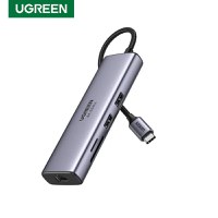 Adaptor multifunctional 7-in-1 UGREEN USB-C, 2 x USB 3.2, 1 x HDMI 4K, 1 x USB-C PD 100W, 1 x Ethernet 1Gbps, Gri - 2