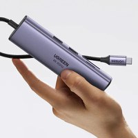 Adaptor multifunctional 7-in-1 UGREEN USB-C, 2 x USB 3.2, 1 x HDMI 4K, 1 x USB-C PD 100W, 1 x Ethernet 1Gbps, Gri - 9