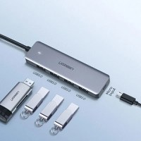 Adaptor multifunctional UGREEN 4-in-1 USB C CM219, 4 x USB 3.0 A, Gri - 2