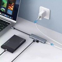 Adaptor multifunctional UGREEN 4-in-1 USB C CM219, 4 x USB 3.0 A, Gri - 3