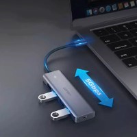 Adaptor multifunctional UGREEN 4-in-1 USB C CM219, 4 x USB 3.0 A, Gri - 4