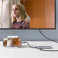 Adaptor multifunctional UGREEN USB C CM512, 2 x USB-A 3.0, 1 x USB-C, 1 x HDMI, 1 x RJ45, 1 x SD, 1 x microSD, Gri - 12