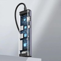 Adaptor multifunctional UGREEN USB C CM512, 2 x USB-A 3.0, 1 x USB-C, 1 x HDMI, 1 x RJ45, 1 x SD, 1 x microSD, Gri - 14