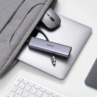 Adaptor multifunctional UGREEN USB C CM512, 2 x USB-A 3.0, 1 x USB-C, 1 x HDMI, 1 x RJ45, 1 x SD, 1 x microSD, Gri - 21