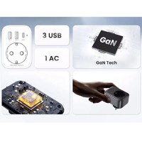 Adaptor UGREEN 30W Outlet Extender EU (2A1C) CD314, 2 x USB-A, 1 x USB-C, Negru - 1