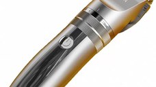 Aparat de tuns barba si parul Enchen Hunter ,Lame din titan si ceramica, Silentios, 45 minute autonomie, Argintiu