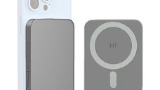 Baterie externa pentru iPhone Hinovo MB1-5000 Magsafe Power Bank 5000mAh, Atasare magnetica, Incarcare Wireless