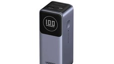Baterie externa UGREEN 12000mAh 100W Fast Charging Power Bank PB724, 100W, Ecran digital LCD, Gri