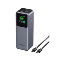 Baterie externa UGREEN 25000mAh 200W Fast Charging Power Bank PB722, 25000mAh, 200W, Ecran digital inteligent, Gri - 3