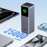 Baterie externa UGREEN 25000mAh 200W Fast Charging Power Bank PB722, 25000mAh, 200W, Ecran digital inteligent, Gri - 8