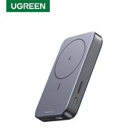 Baterie externa Wireless UGREEN Magnetic Power Bank PB206, 10000mAh, 20W, Atasare magnetica Black, Suport inclus - 2