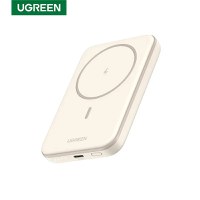 Baterie externa Wireless UGREEN Magnetic Power Bank PB561, 10000mAh, 20W, Incarcare bidirectionala, Atasare magnetica Beige - 2