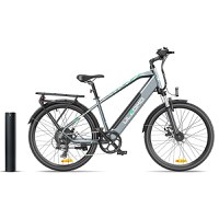 Bicicleta electrica Ulzomo Metro 26 E-bike, 250W, 36V 17Ah, autonomie 100km, viteza maxima 25km/h, Gray, 26'' - 3