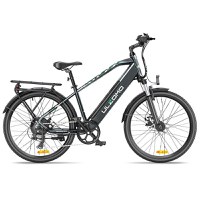 Bicicleta electrica Ulzomo Metro 26 E-bike, 250W, 36V 17Ah, autonomie 100km, viteza maxima 25km/h, Gray, 26'' - 6