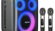Boxa Portabila Tronsmart Halo 200 Karaoke Bluetooth Speaker, Black, 120W, 2 microfoane, IPX4 Waterproof, Autonomie 18 ore