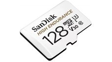 Card de memorie SanDisk High Endurance Video microSD de 128 GB, Class 10, V30, UHS-I U3, cu adaptor