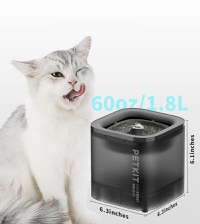 Fantana apa animale de companie PETKIT Eversweet SOLO SE, 1,8 L, filtru in 3 straturi, USB, Gray - 4