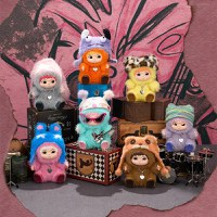 Figurina surpriza de plus MINISO, seria WAKUKU Fuzzy Trendy Fun Party Series Plush Blind Box, mai multe modele - 11