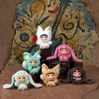 Figurina surpriza de plus MINISO, seria Wakuku V2 "Fox & Bunny Trick or Treat" Series Plush Blind Box, mai multe modele - 3