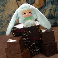 Figurina surpriza de plus MINISO, seria Wakuku V2 "Fox & Bunny Trick or Treat" Series Plush Blind Box, mai multe modele - 5