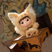 Figurina surpriza de plus MINISO, seria Wakuku V2 "Fox & Bunny Trick or Treat" Series Plush Blind Box, mai multe modele - 7