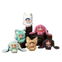 Figurina surpriza de plus MINISO, seria Wakuku V2 "Fox & Bunny Trick or Treat" Series Plush Blind Box, mai multe modele - 1