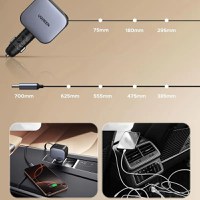 Incarcator auto rapid cu cablu retractabil UGREEN 90W Fast Car Charger EC603 USB-C/A - 4