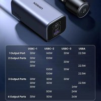 Incarcator auto UGREEN 150W 4-Port GaN Fast Car Charger EC706, 1 x USB A, 3 x USB C, Gri - 4