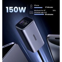 Incarcator auto UGREEN 150W 4-Port GaN Fast Car Charger EC706, 1 x USB A, 3 x USB C, Gri - 1