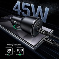 Incarcator auto UGREEN 63W 2-Port Fast Car Charger EC701, 1 x USB A, 1 x USB C, Gri - 3