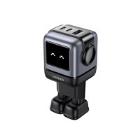 Incarcator rapid retea robot UGREEN Nexode RG 65W 3-Port GaN Fast Charger EU, 2 x USB-C + 1 X USB-A, Negru - 3