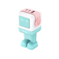 Incarcator rapid retea robot UGREEN Nexode RG 65W 3-Port GaN Fast Charger EU, 2 x USB-C + 1 X USB-A, Turcoaz - 2