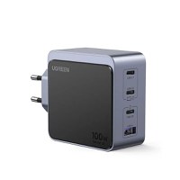 Incarcator rapid retea UGREEN Nexode S 100W 4-Port GaN Fast Charger EU, 3x USB-C, 1x USB-A, Negru/Gri - 3