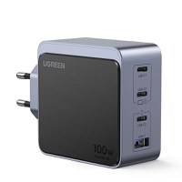 Incarcator rapid retea UGREEN Nexode S 100W 4-Port GaN Fast Charger EU, 3x USB-C, 1x USB-A, Negru/Gri - 4