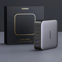 Incarcator rapid UGREEN GaN 200W Desktop Charger + cablu USB-C, 4x USB-C, 2x USB-A, Gri - 2
