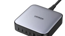 Incarcator rapid UGREEN GaN 200W Desktop Charger + cablu USB-C, 4x USB-C, 2x USB-A, Gri