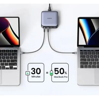 Incarcator rapid UGREEN Nexode 100W Desktop Charger EU CD328 + cablu USB-C, 3x USB-C, 1x USB-A, Gri - 3