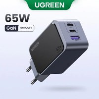 Incarcator retea UGREEN Nexode S 65W 3-Port GaN Fast Charger EU, 2x USB-C + 1x USB-A, Gri - 3