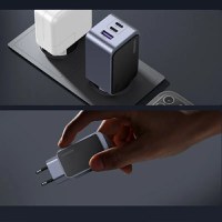 Incarcator retea UGREEN Nexode S 65W 3-Port GaN Fast Charger EU, 2x USB-C + 1x USB-A, Gri - 8