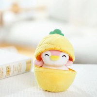 Jucarie de plus MINISO, din seria Fruit Series Penguin Plush Toy Surprise Ball (Pineapple) - 5