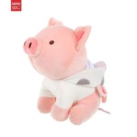 Jucarie de plus MINISO Piglet Plush Toy (Cow Hoodie) cu Hanorac de Vacuta - 2