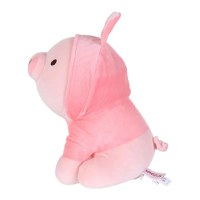 Jucarie de plus MINISO Sitting Piglet Plush Toy with Rabbit Hoodie - 3