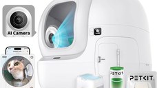 Litiera smart cu autocuratare PETKIT Purobot Max Pro with Camera Self-Cleaning pentru pisici, Recunoastere faciala, 8L