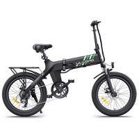 Resigilat - Bicicleta electrica pliabila Ulzomo Ridge 20 E-bike, 250W, 36V 15.6Ah, autonomie 60km, viteza 25km/h, Black, 20'' - 1
