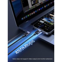 RESIGILAT-Cablu de date si incarcare UGREEN USB-C to USB-C PD 3.1 Fast Charging Cable L513, USB C la USB C, Negru, 1m - 6