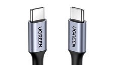 Resigilat - Cablu de incarcare si date UGREEN USB-C Cable Aluminum Case with Braided, USB-C la USB-C, 2 m, Negru