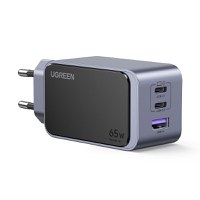 RESIGILAT-Incarcator rapid retea UGREEN Nexode S 65W 3-Port GaN Fast Charger EU, 2x USB-C + 1x USB-A, Gri - 2
