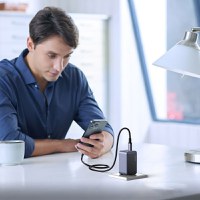 RESIGILAT-Incarcator rapid retea UGREEN Nexode S 65W 3-Port GaN Fast Charger EU, 2x USB-C + 1x USB-A, Gri - 5